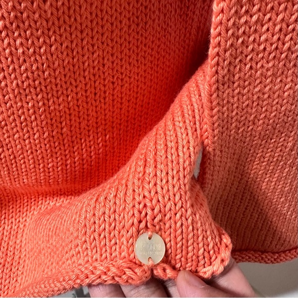 Pure Handknit by Neon Buddha Orange Bohemian Handmade Sweater Tunic Top - Picture 8 of 12